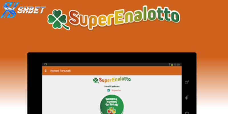 Hình ảnh giao diện SHBET hiển thị kết quả xổ số Ý SuperEnalotto.