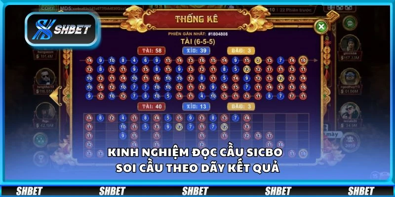 Kinh nghiệm đọc cầu Sicbo - Soi cầu theo dãy kết quả